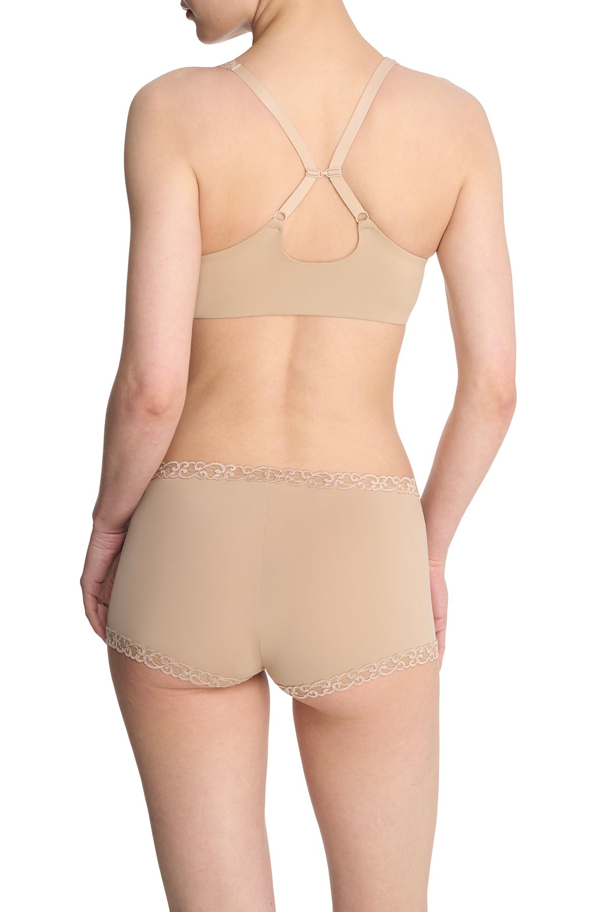 Pure Luxe Convertible Front Close Contour Underwire Bra Café Natori