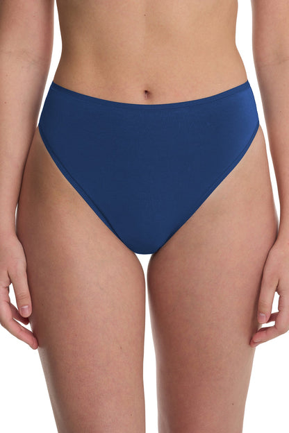 Bliss Bare Cotton High Cut Brief Dark Cobalt Natori