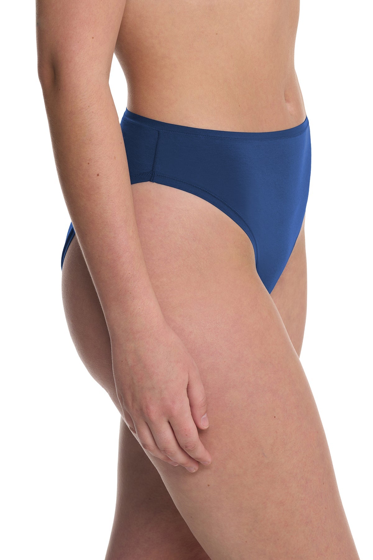 Bliss Bare Cotton High Cut Brief Dark Cobalt Natori
