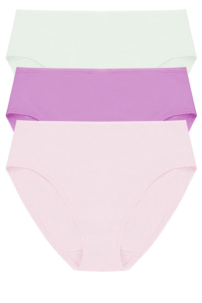 Bliss Bare Cotton Hipster 3-Pack Iced Mint/Wild Petal/Misty Orchid Natori