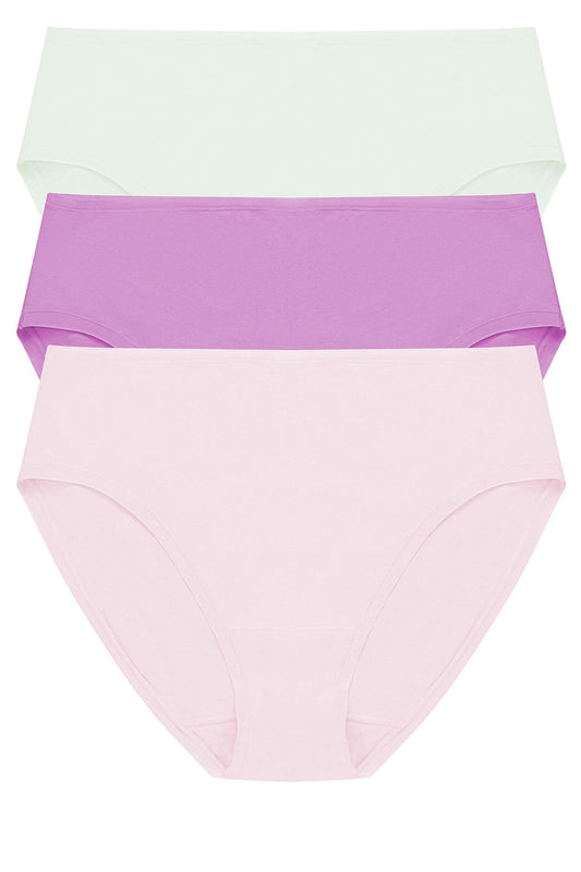 Bliss Bare Cotton Hipster 3-Pack Iced Mint/Wild Petal/Misty Orchid Natori