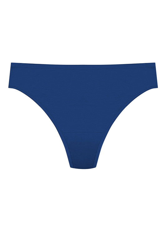 Bliss Bare Cotton Thong Dark Cobalt Natori