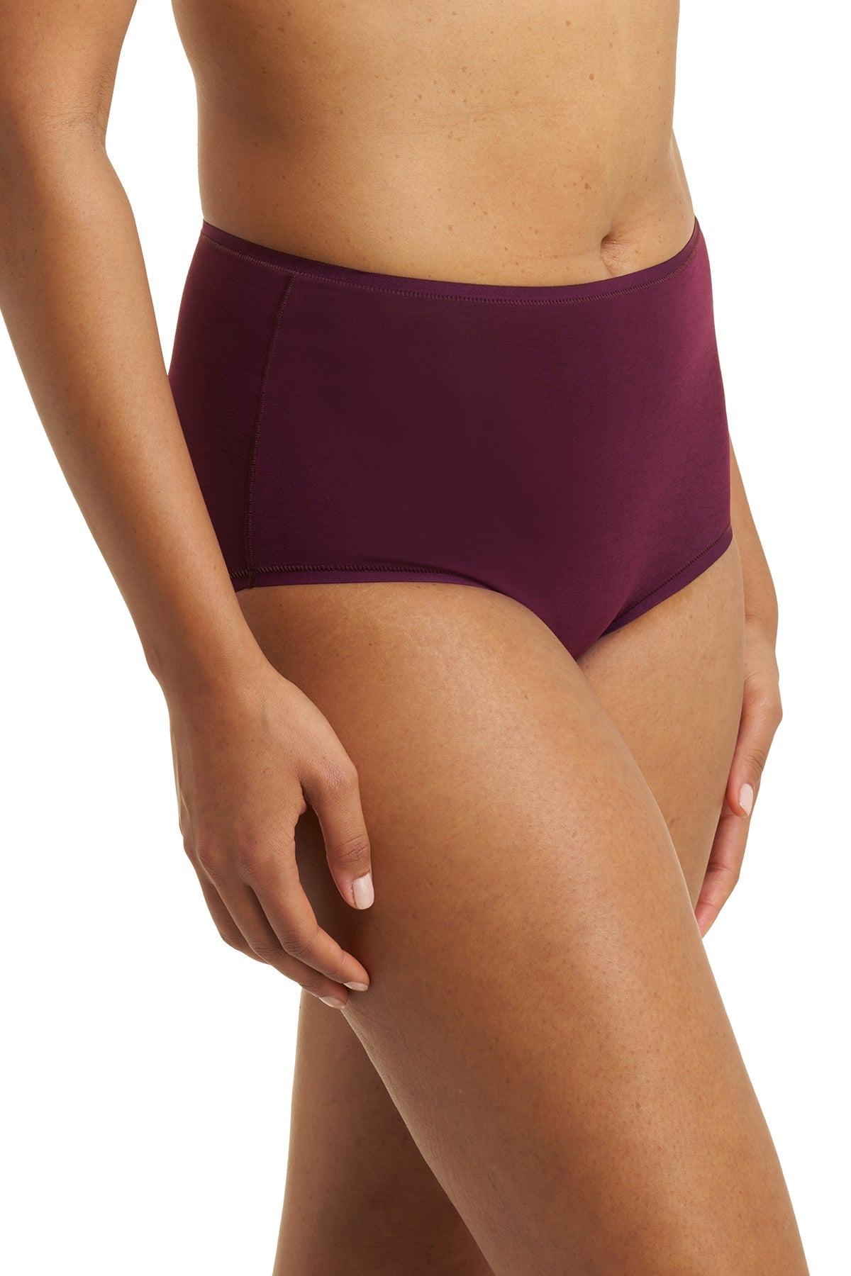 Bliss Bare Cotton High Waist Brief Pinot Noir Natori