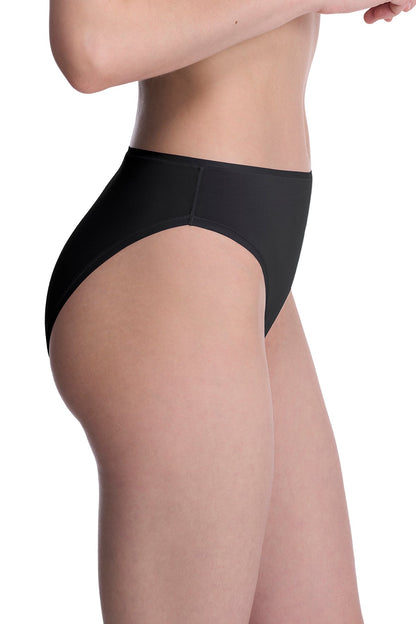 Bliss Bare Cotton High Cut Brief Black Natori