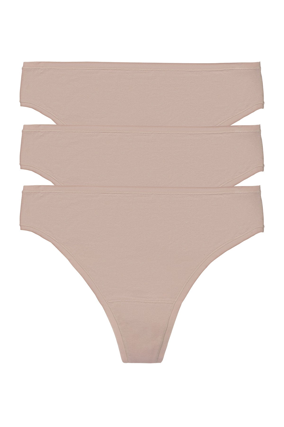 Bliss Bare Cotton Thong 3-Pack Café Natori