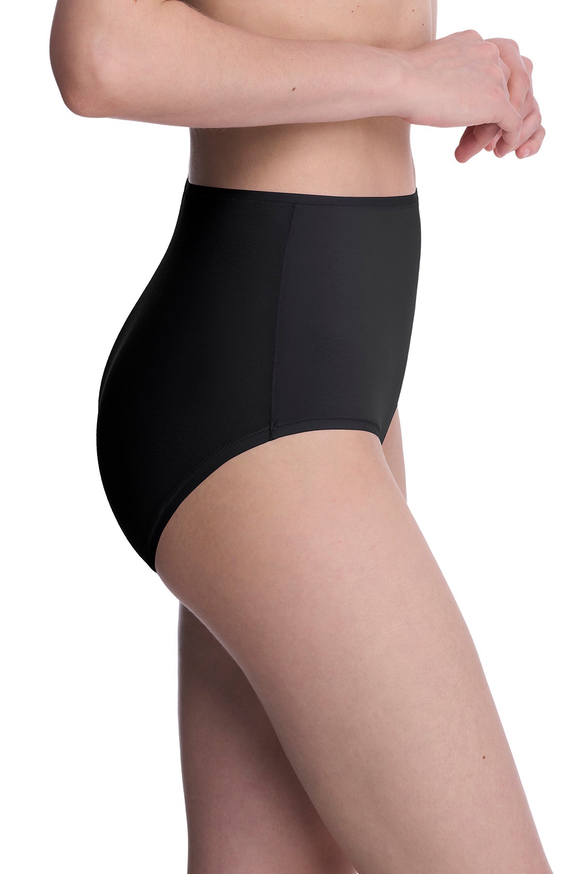 Bliss Bare Cotton High Waist Brief Black Natori