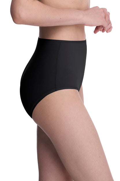 Bliss Bare Cotton High Waist Brief Black Natori