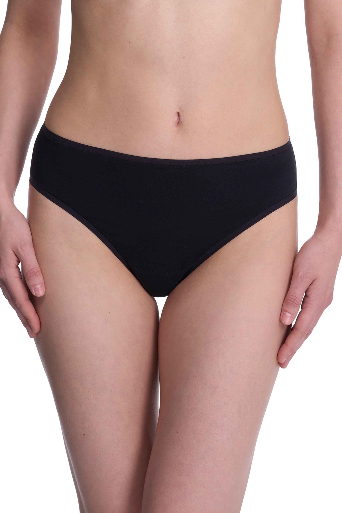Bliss Bare Cotton Thong 3-Pack Black Natori