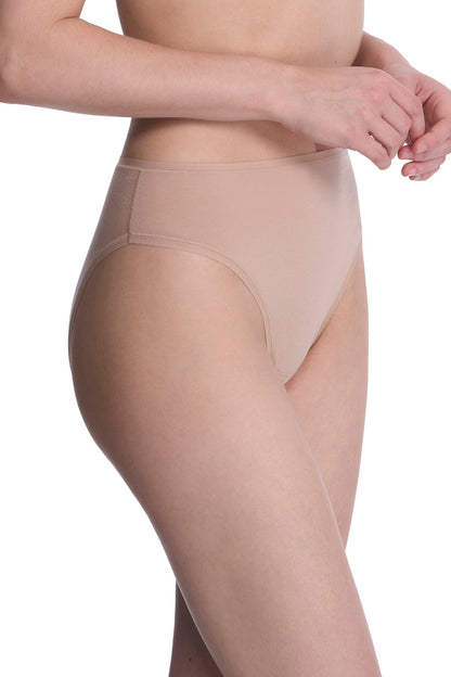 Bliss Bare Cotton High Cut Brief Café Natori