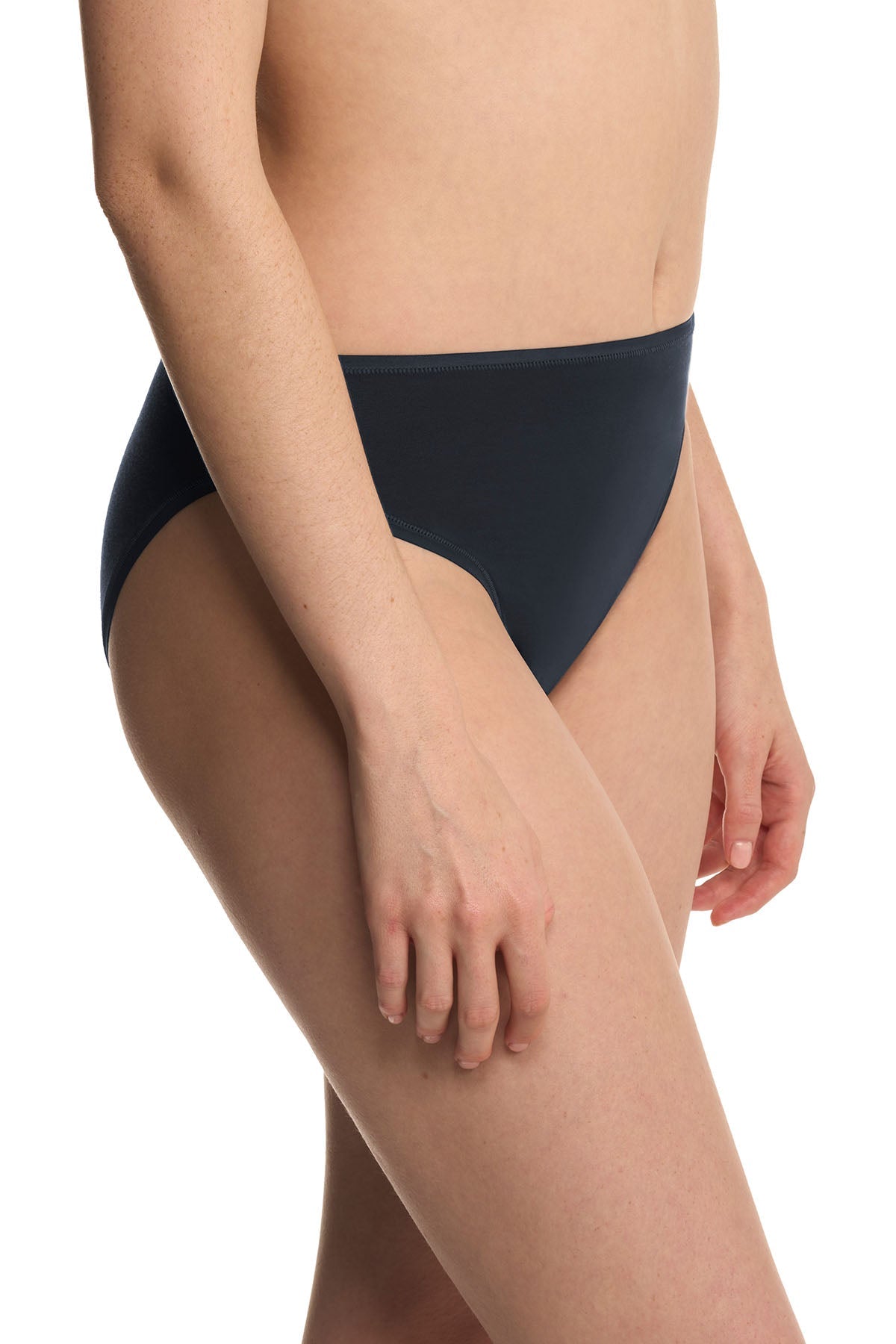 Bliss Bare Cotton High Cut Brief Storm Cloud Natori