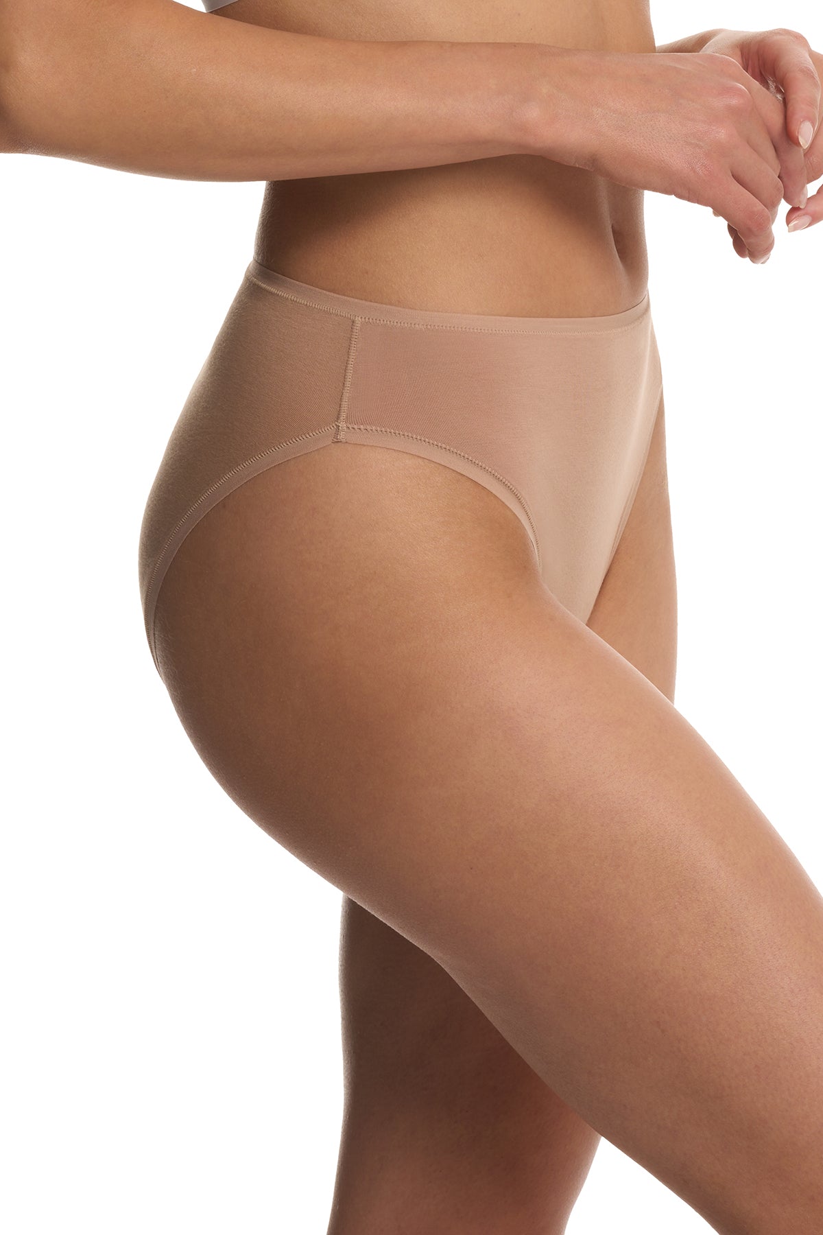 Bliss Bare Cotton High Cut Brief Buff Natori