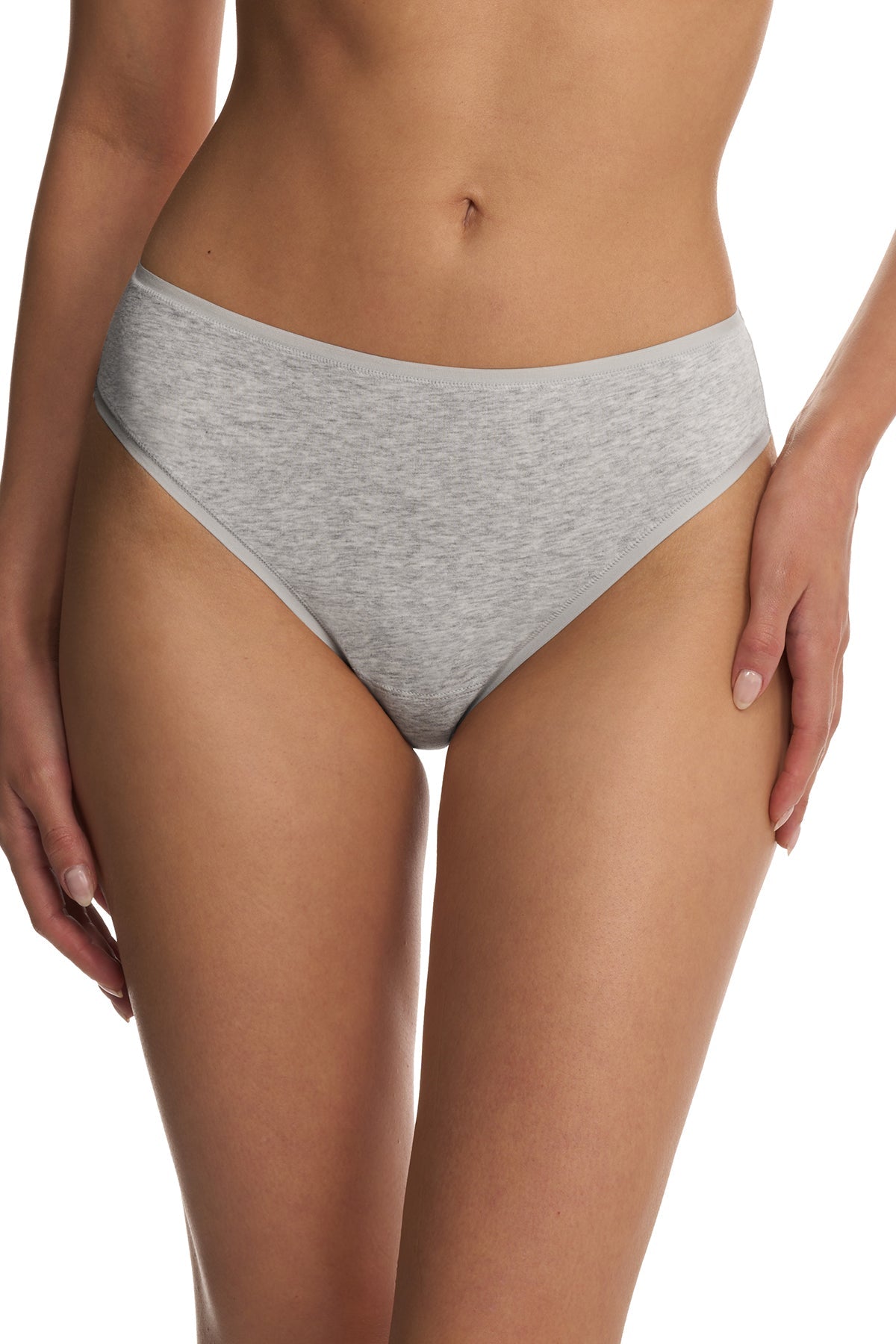 Bliss Bare Cotton Thong Lt Grey Heather Natori