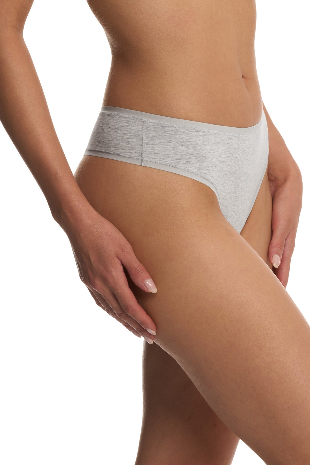 Bliss Bare Cotton Thong Lt Grey Heather Natori