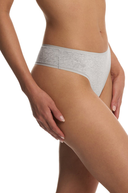 Bliss Bare Cotton Thong Lt Grey Heather Natori