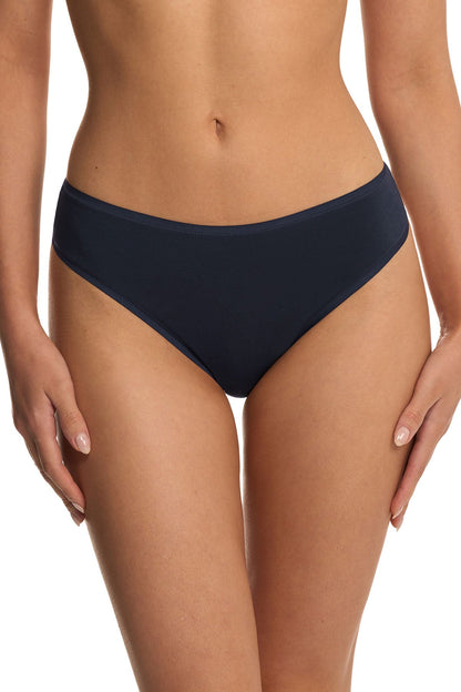 Bliss Bare Cotton Thong Storm Cloud Natori