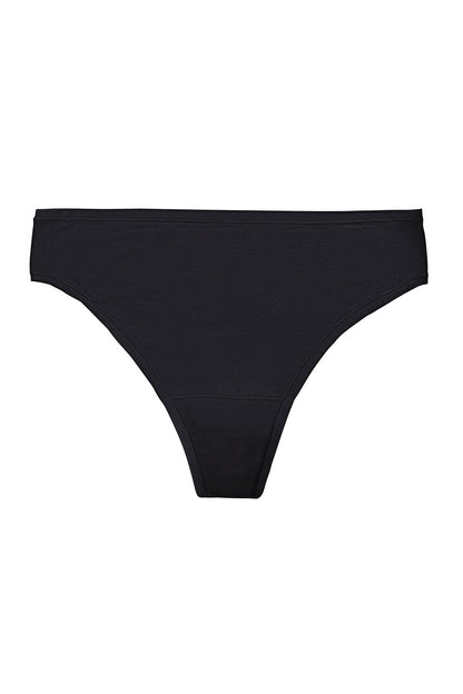 Bliss Bare Cotton Thong Black Natori
