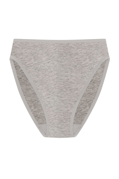 Bliss Bare Cotton High Cut Brief Lt Grey Heather Natori