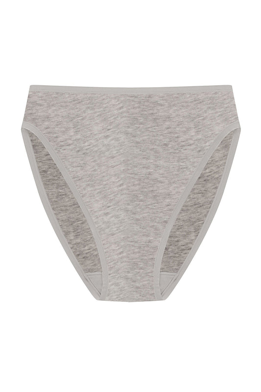 Bliss Bare Cotton High Cut Brief Lt Grey Heather Natori