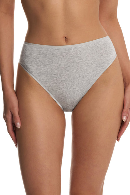 Bliss Bare Cotton High Cut Brief Lt Grey Heather Natori