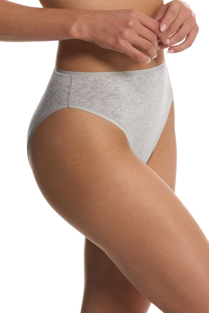 Bliss Bare Cotton High Cut Brief Lt Grey Heather Natori