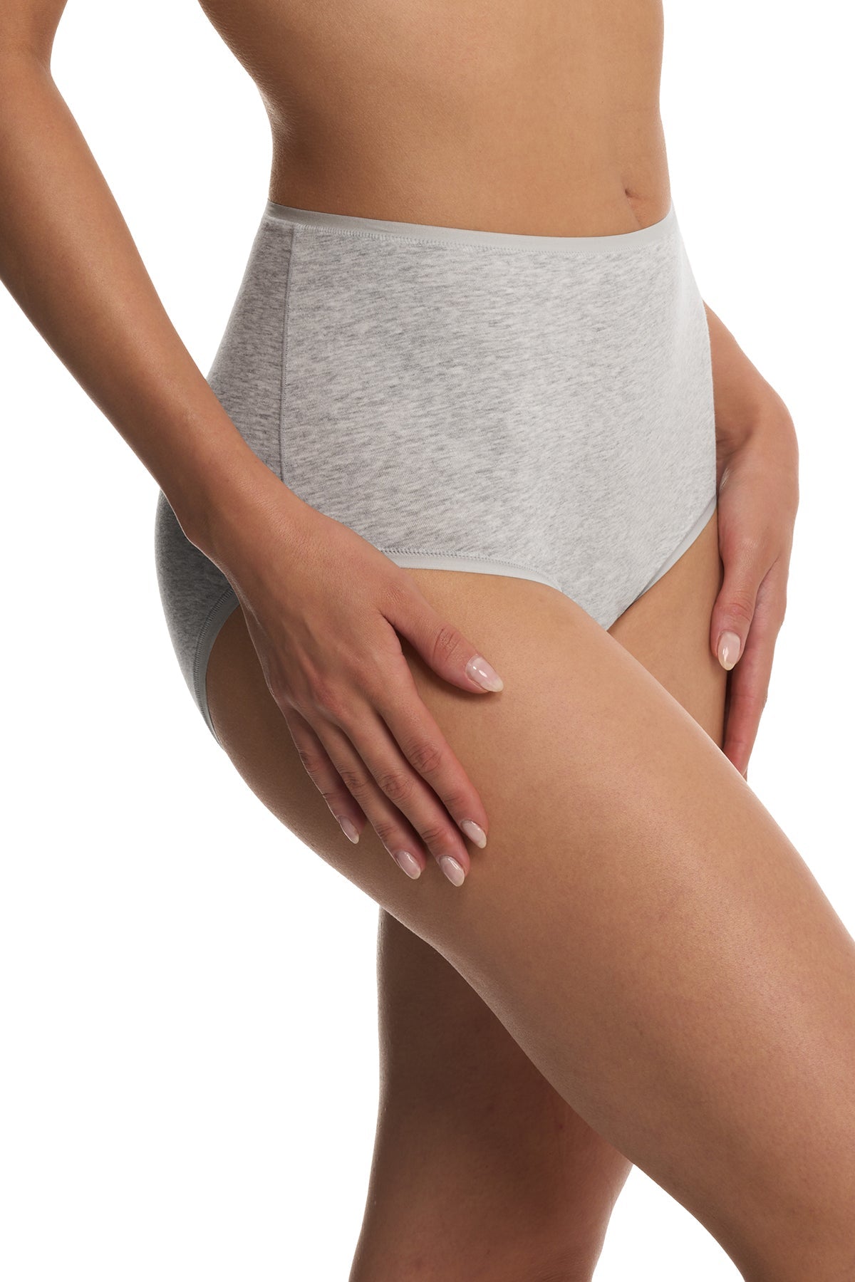 Bliss Bare Cotton High Waist Brief Lt Grey Heather Natori