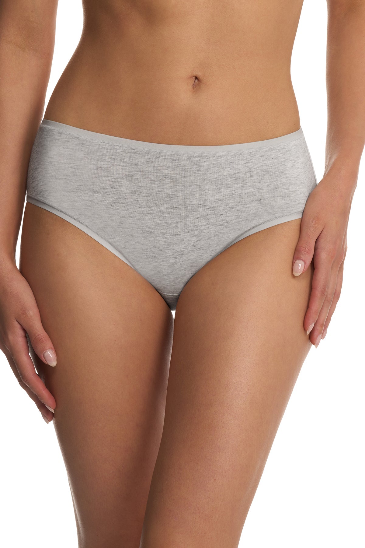 Bliss Bare Cotton Hipster 3-Pack Lt Grey Heather/Buff/Peach Whip Natori