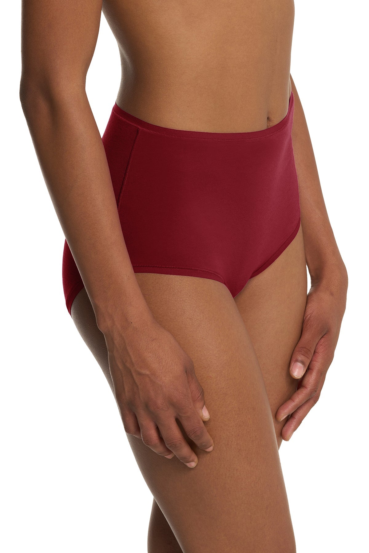 Bliss Bare Cotton High Waist Brief Dk Red Natori