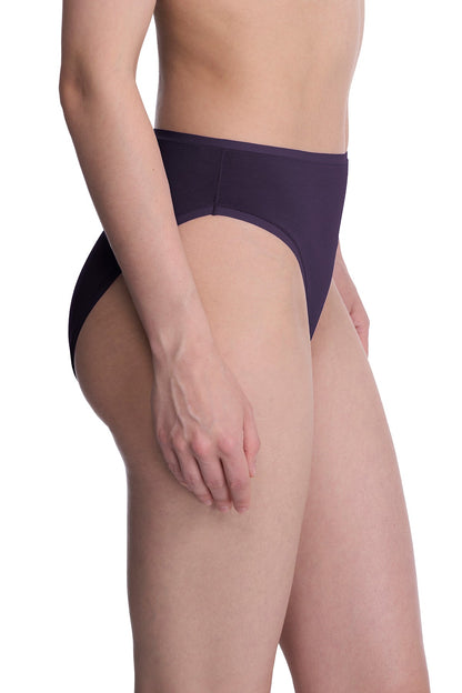 Bliss Bare Cotton High Cut Brief Purple Dusk Natori