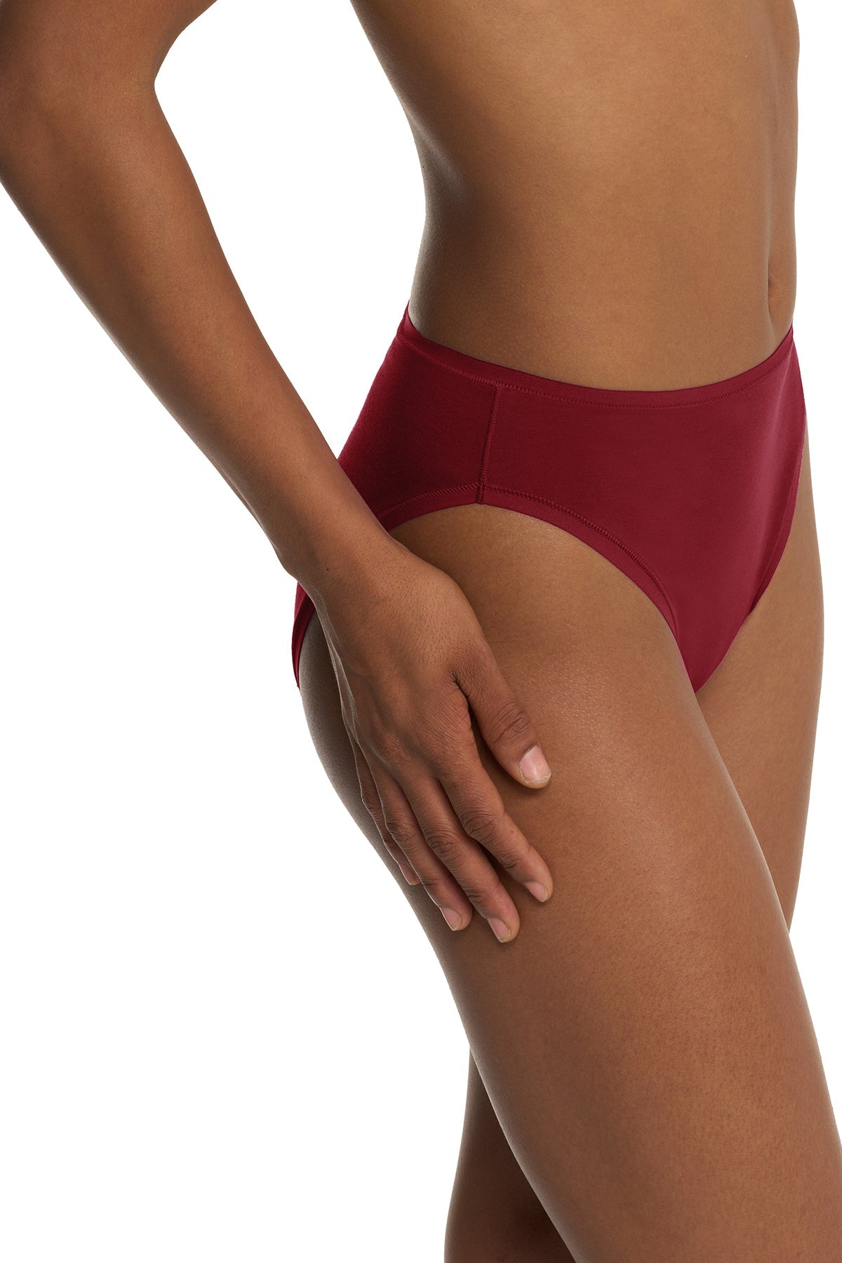 Bliss Bare Cotton High Cut Brief Dk Red Natori