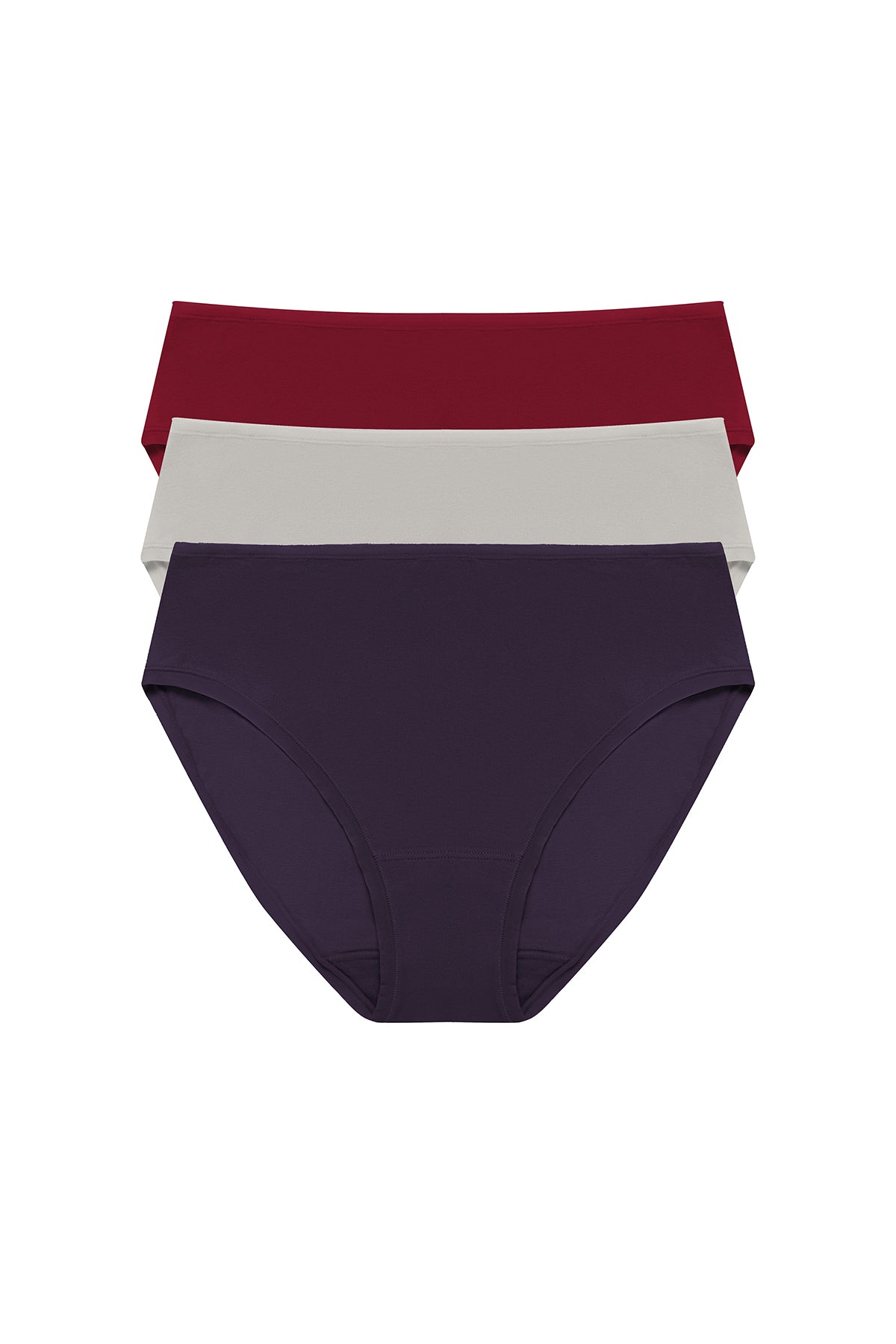 Bliss Bare Cotton Hipster 3-Pack Purple Dusk/Smoky/Dk Red Natori