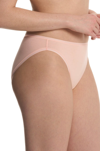Bliss Bare Cotton High Cut Brief Peach Whip Natori