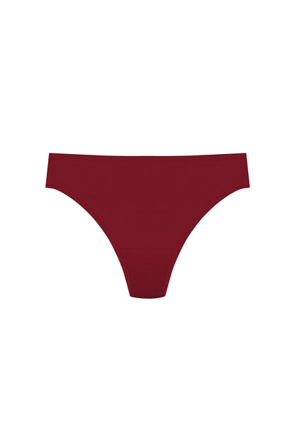 Bliss Bare Cotton Thong Dk Red Natori