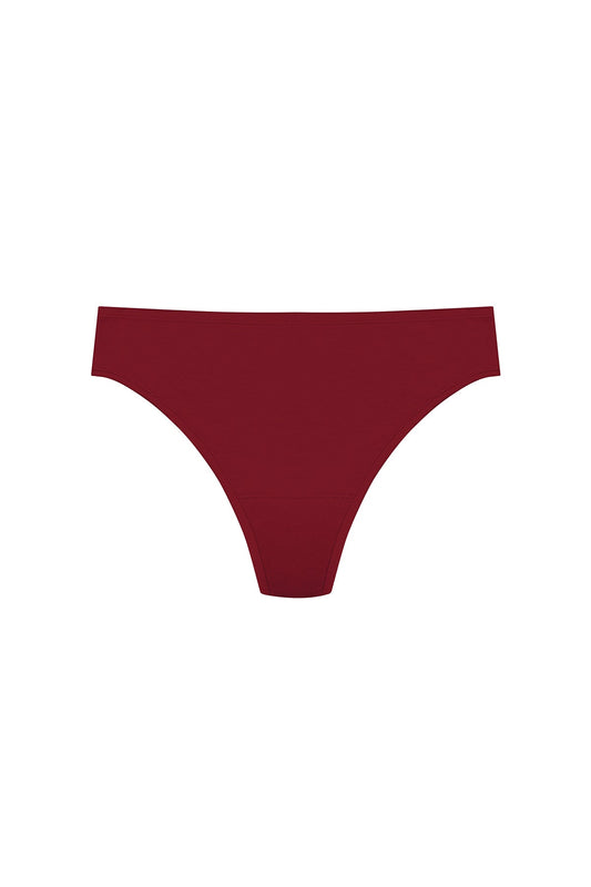 Bliss Bare Cotton Thong Dk Red Natori