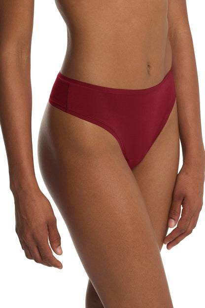 Bliss Bare Cotton Thong Dk Red Natori