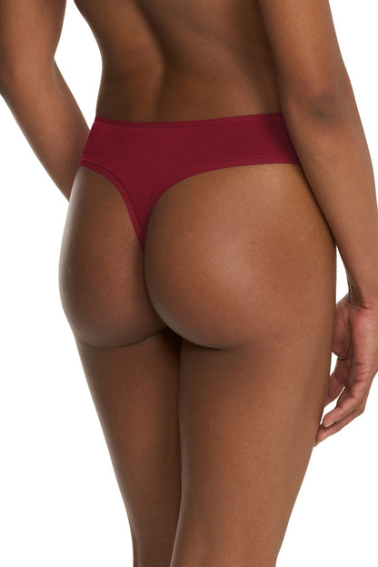 Bliss Bare Cotton Thong Dk Red Natori
