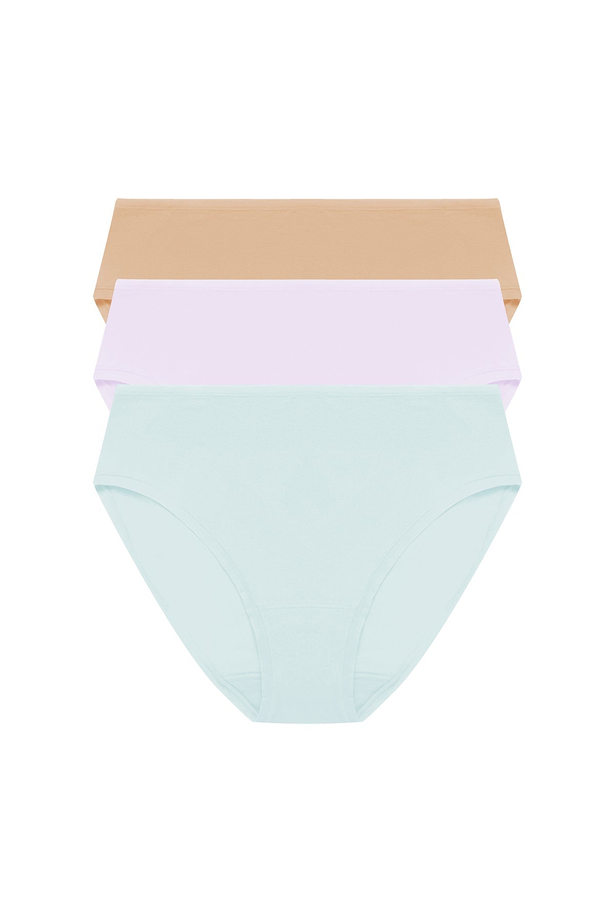 Bliss Bare Cotton Hipster 3-Pack Cloud Green/Pale Purple/Café Natori