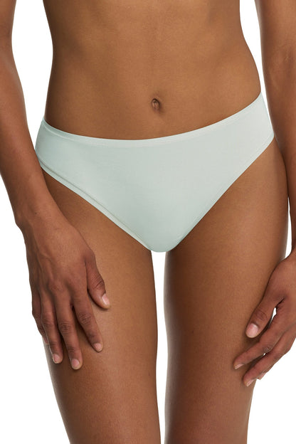 Bliss Bare Cotton Thong 3-Pack Cloud Green/Pale Purple/Café Natori