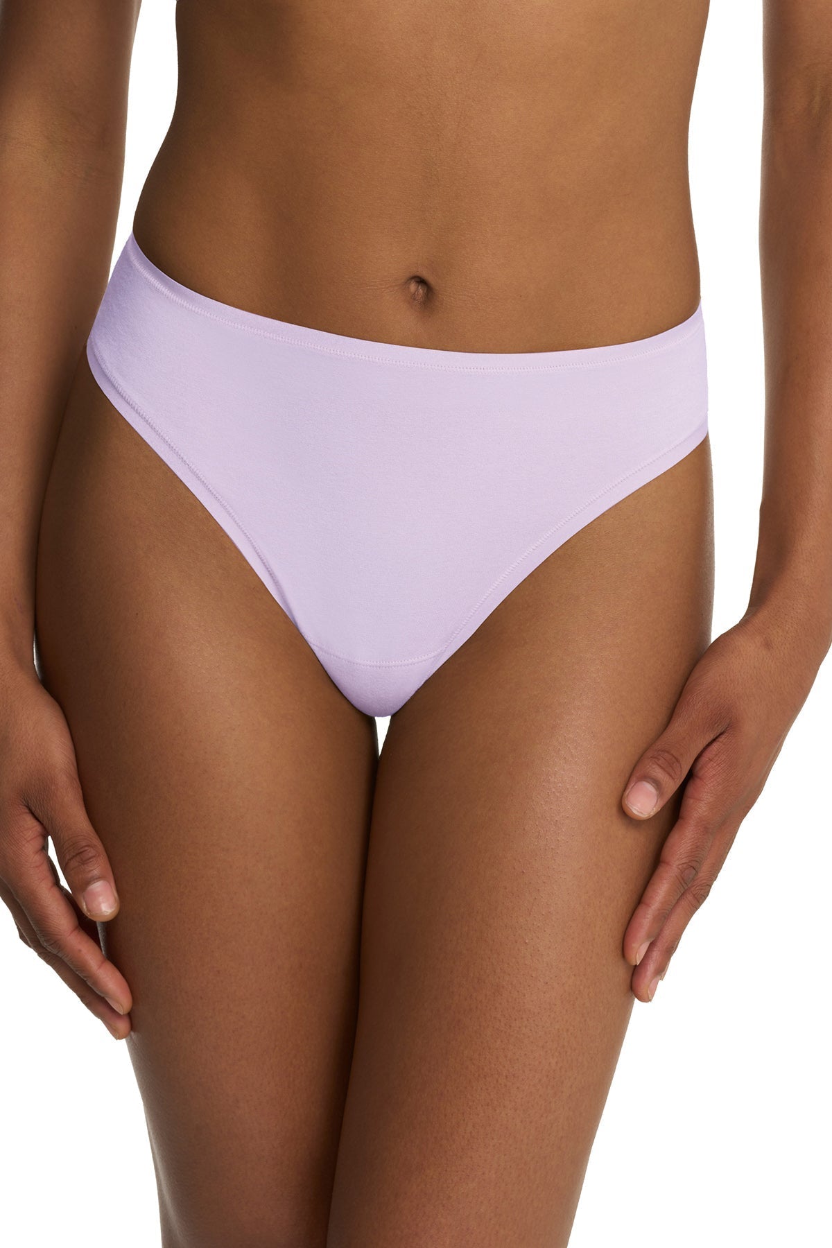 Bliss Bare Cotton Thong 3-Pack Cloud Green/Pale Purple/Café Natori
