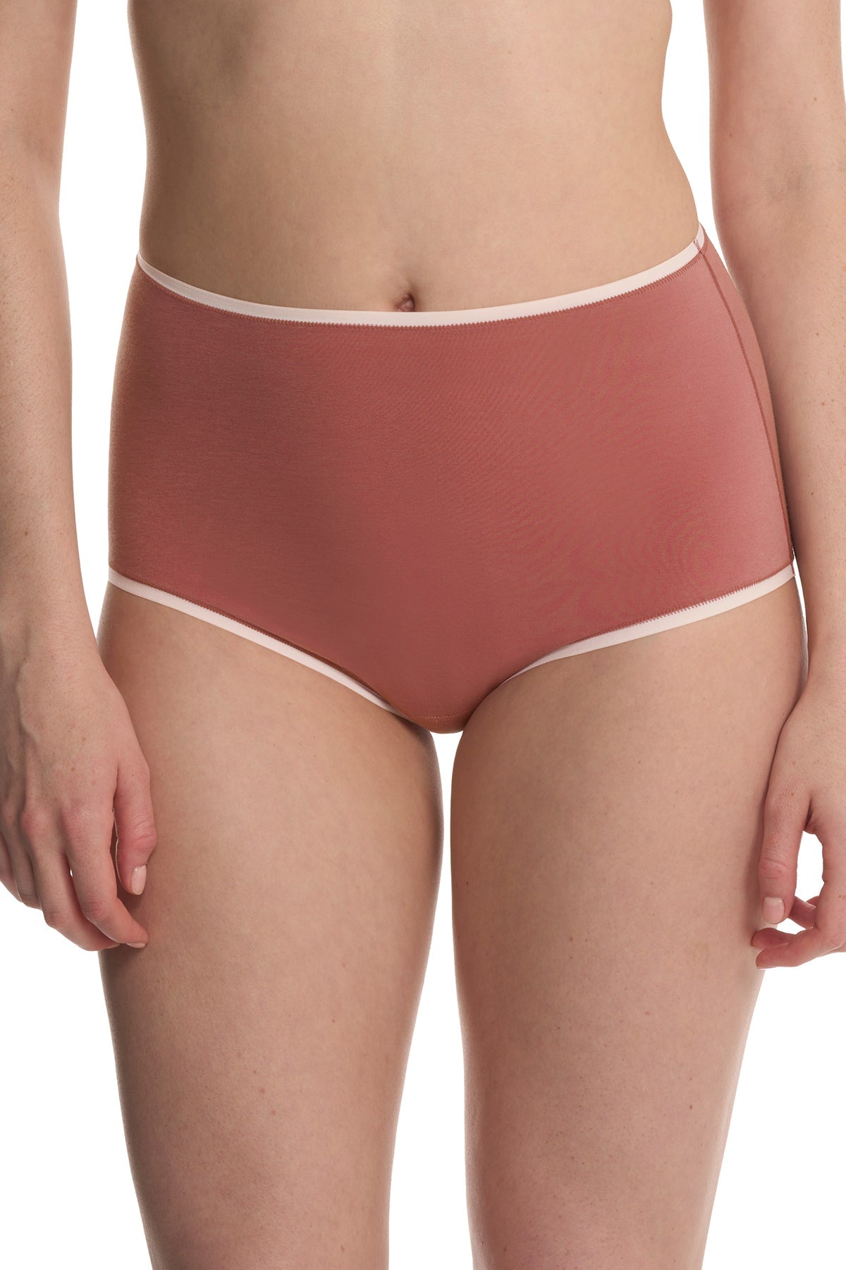 Bliss Bare Cotton High Waist Brief Nostalgia Rose/Peach Whip Natori