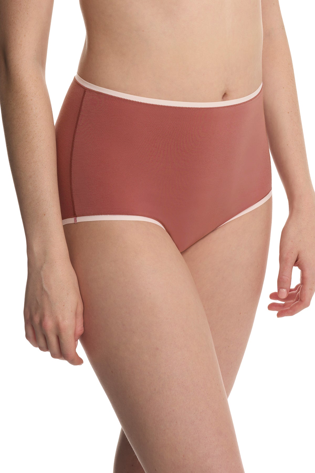 Bliss Bare Cotton High Waist Brief Nostalgia Rose/Peach Whip Natori
