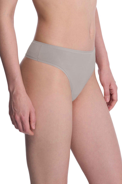 Bliss Bare Cotton Thong Grey Sky Natori