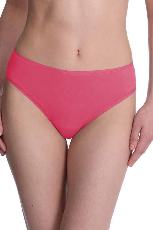 Bliss Bare Cotton Thong Fuchsia Rose Natori