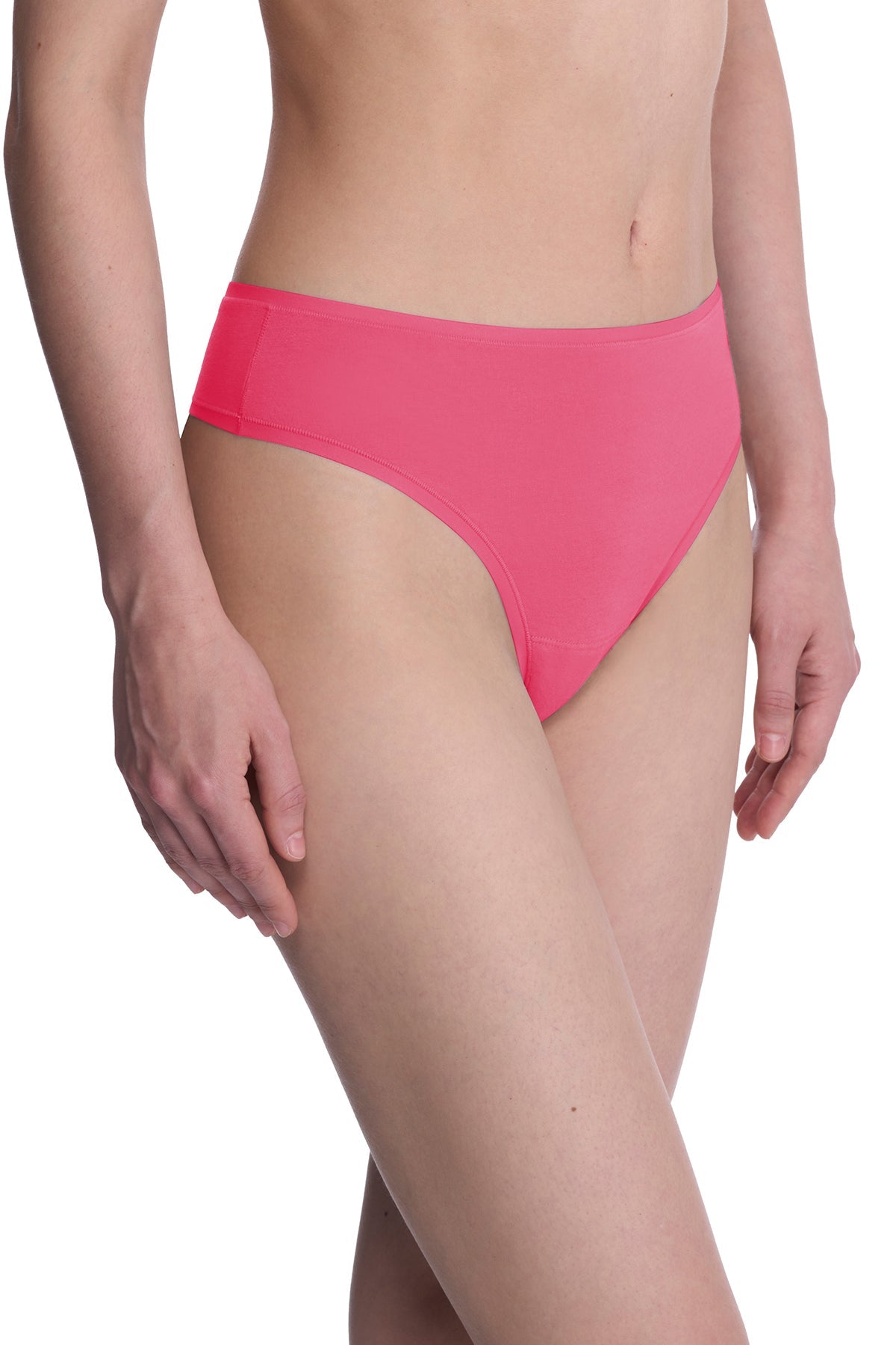 Bliss Bare Cotton Thong Fuchsia Rose Natori