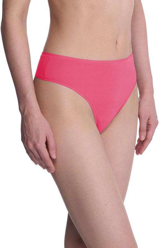 Bliss Bare Cotton Thong Fuchsia Rose Natori