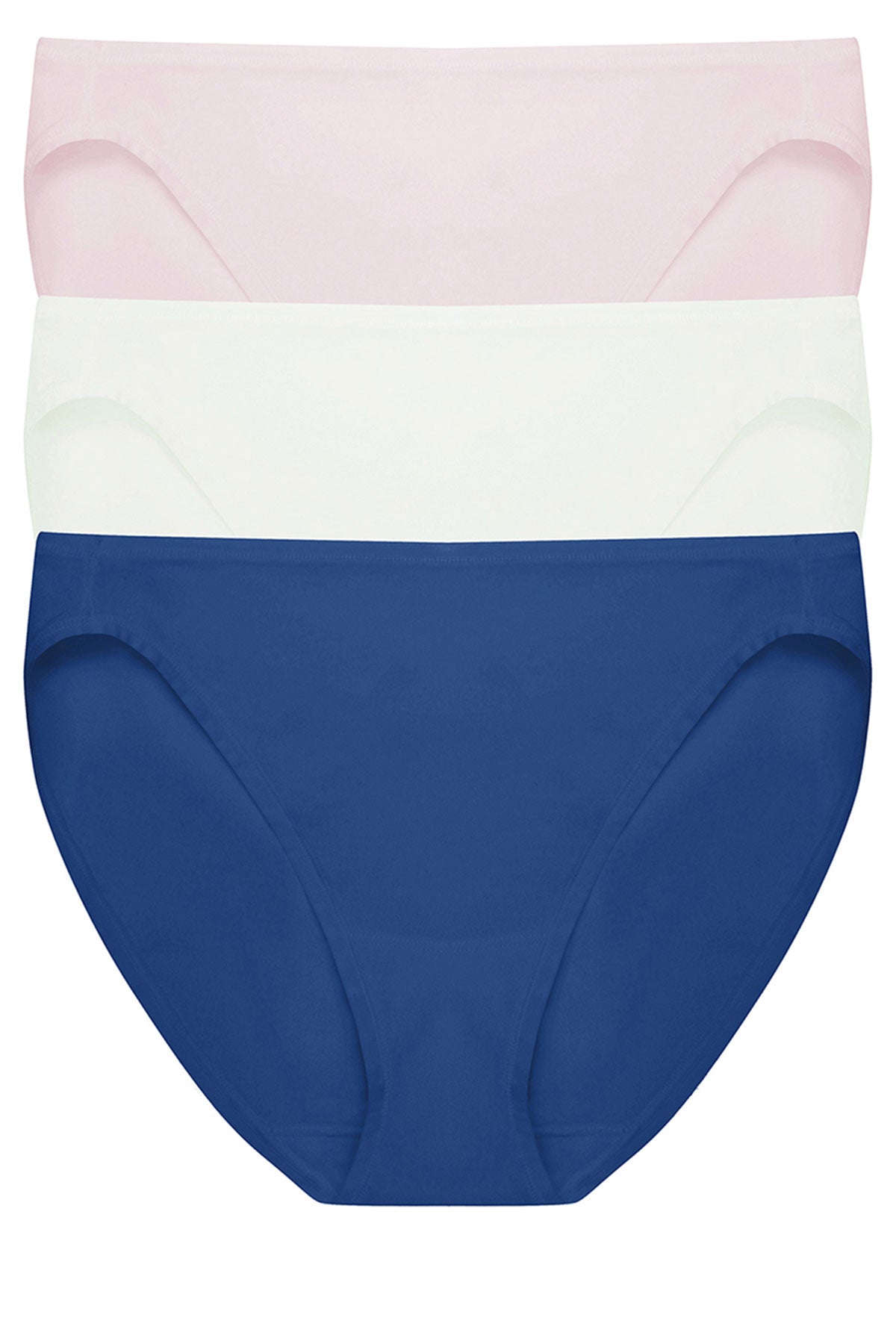 Bliss Bare Cotton Bikini 3-Pack Misty Orchid/Iced Mint/Dark Cobalt Natori