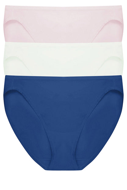 Bliss Bare Cotton Bikini 3-Pack Misty Orchid/Iced Mint/Dark Cobalt Natori