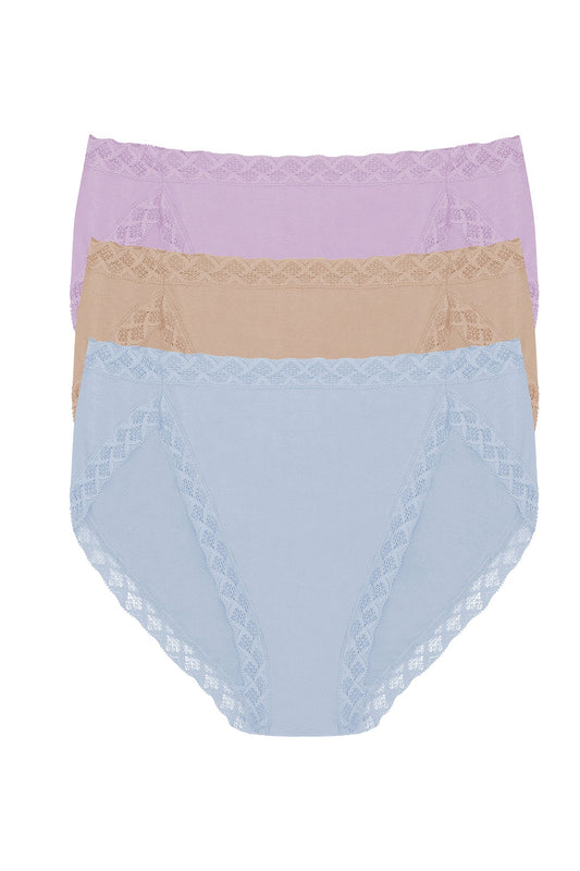 Bliss French Cut Brief 3-Pack Violet Tulip/Lt Mocha/Blue Mist Natori