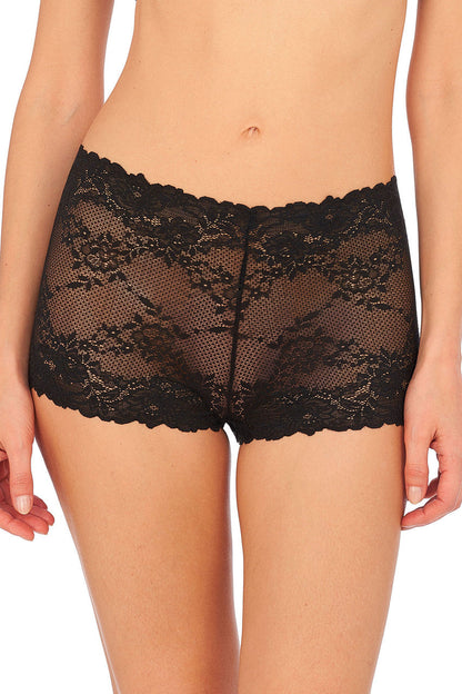 Buy Heavenly Lace Boyshort in Black Online Black Natori