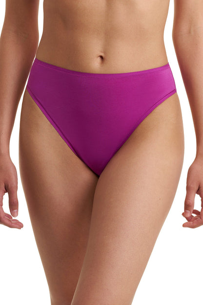 Bliss Bare Cotton High Cut Brief 3-Pack Mad Magenta/Frosty Spruce/Holiday Red Natori