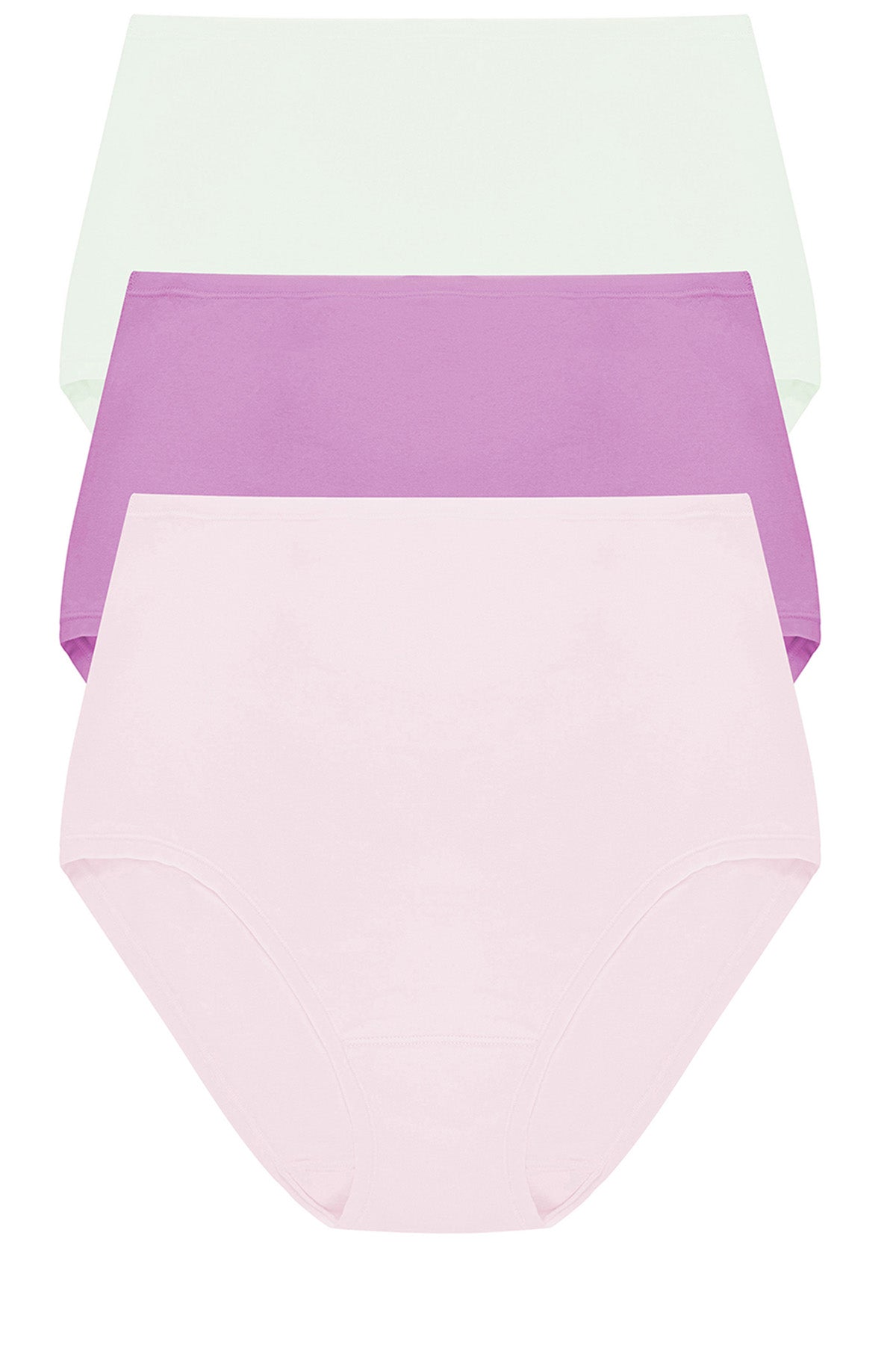 Bliss Bare Cotton High Waist Brief 3-Pack Iced Mint/Wild Petal/Misty Orchid Natori
